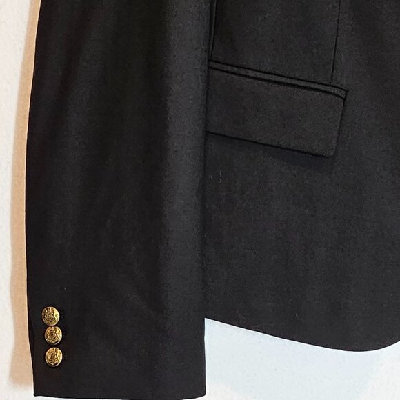 Womens J Crew Black Wool Schoolboy Blazer Size 12 Preppy Academia Ivy League - Picture 5 of 9